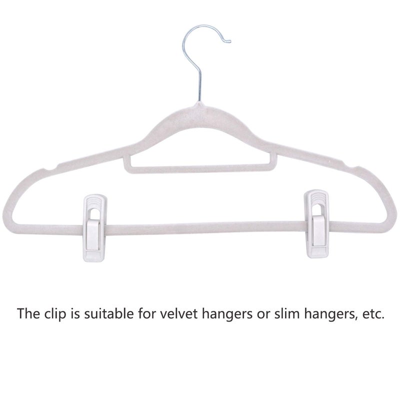 Tinfol 40pc Hanger Clips - White Strong Pinch Grip Clips for Use with Slim-line Clothes Velvet Hangers  Multi-Purpose Finger Clips for Home - Image 5